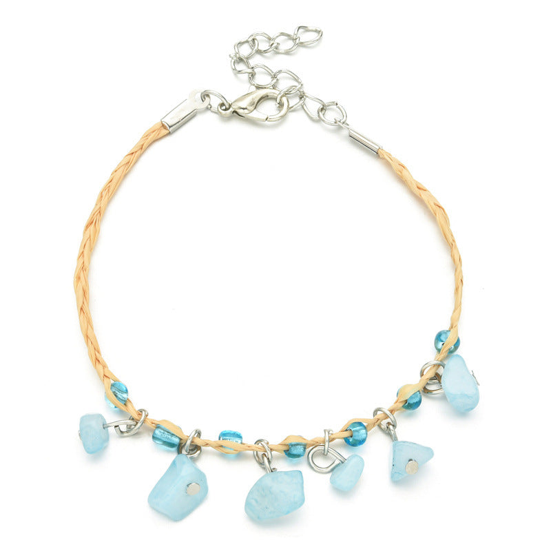 Wholesale Straw Rope Adjustable Copper Bracelet